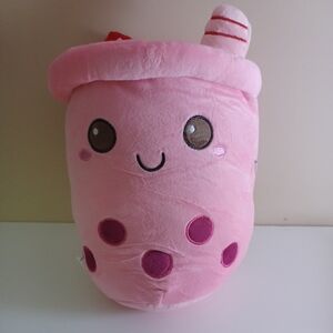 Boba Tea Plush Cup Shape Soft & Squishy Squishmallow Strawberry